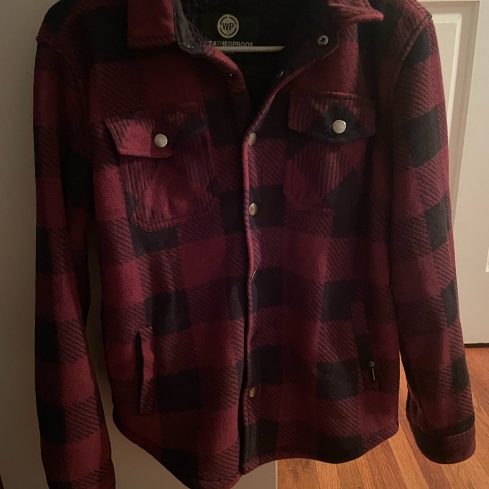 Weatherproof Dark Burgundy Fleece-Lined Jacket